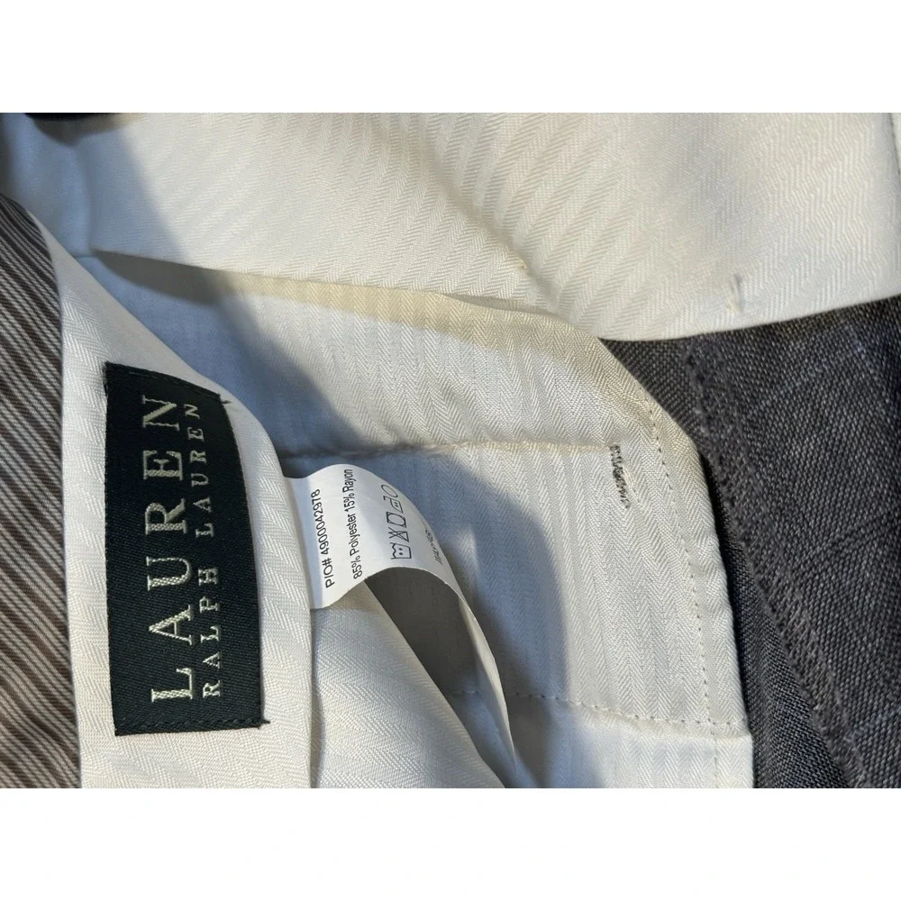 RALPH LAUREN Men's 34X 30 Gray Dress Pants Pleated‎ Cuffed Pre-owned Excellent - Picture 4 of 12